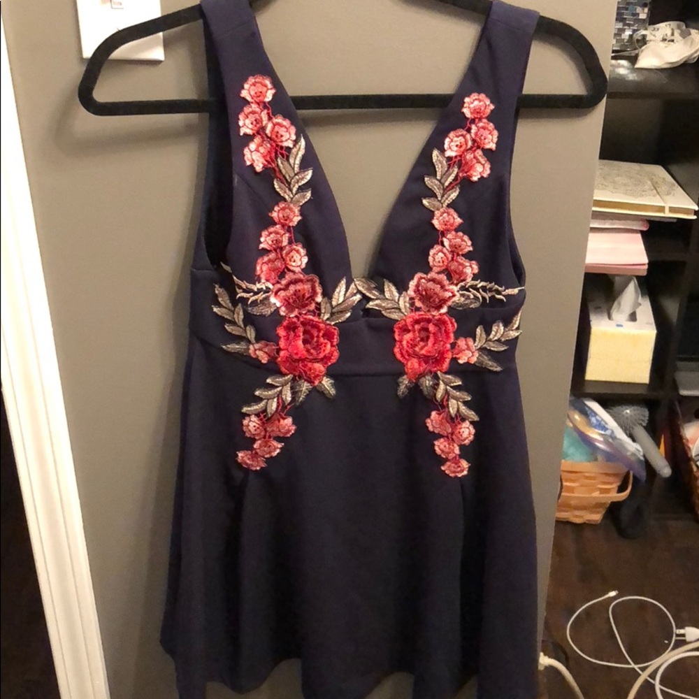 Floral stitched dress